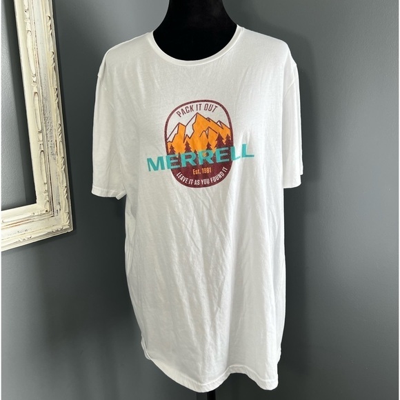 Merrell Men's Pack It Out Tee T-shirt size XXL - NWOT Casual Outdoor White Tee - Picture 1 of 6